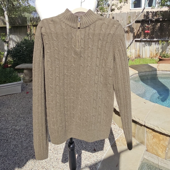 Daniele Blasi Mens Large Sweater Wool Mock Neck 1/3 Zip Rib Knit  Cable Knit - Picture 5 of 13